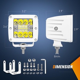 Nilight Marine LED Light Pods Navigation Lights 2PCS 3 Inch White Spot Flood Combo Ponton Boat Deck Dock Lighting for Night Fishing T-top Stern Yacht Port Sailboat Trucks Tractors