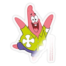 Spreadshirt The Patrick Star Show Happy Patrick Sticker, Max. 10 x 10 cm, 10 x 10 cm, Transparent Glossy