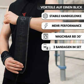 GORNATION Wrist Wraps, Performance Wrist Wraps for Fitness, Calisthenics & Strength Sports, Bandages for Gym, Wrist Support, Wrap Wraps - 1 Pair