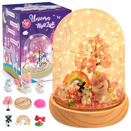 Toys for 3-12 Year Old Girl Gifts, Vingtank Unicorn Toys for Girls Unicorn Terrarium Kit for Girls Toys Age 3 4 5 6 7 8 Unicorn Night Kids Craft for Girls Present Birthday Gifts