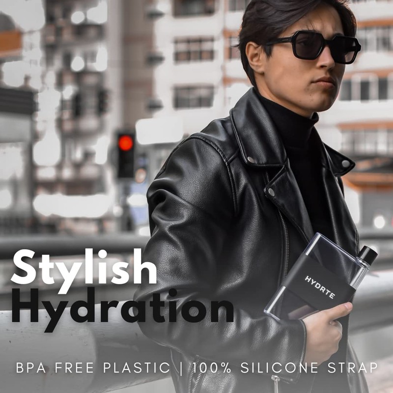 Hydrte | The Flat Water Bottle | Leakproof Flat Water