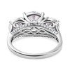 TJC Moissanite Trilogy Ring for Women in Platinum Plated 925
