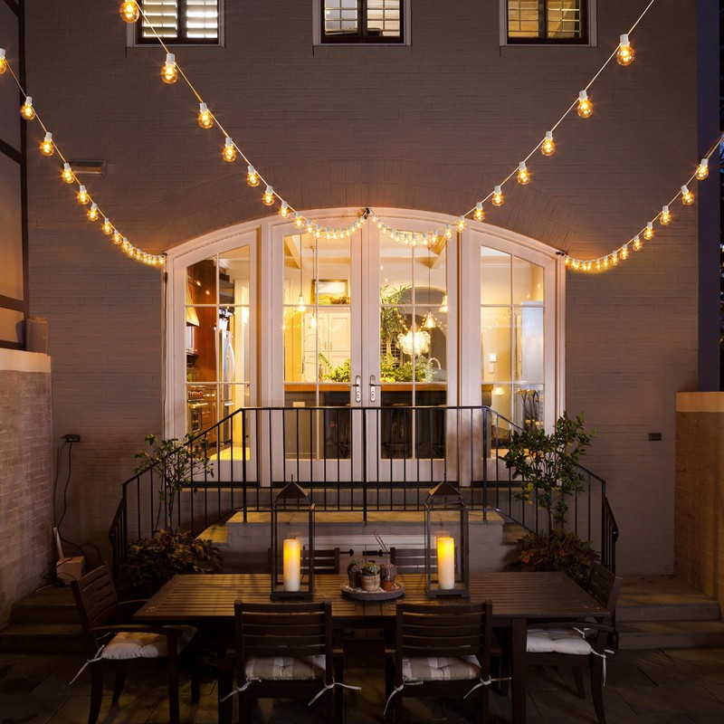 Mlambert 96Ft(2x48Ft) Solar String Lights, Outdoor Waterproof Patio Lights with