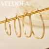 VEEDOFA Large Gold Plated Rhinestone Earrings Big Thick Diamond Oval