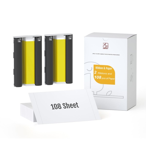 HPRT 4"X 6" 108 Sheets Photo Paper & Two Ribbons，Designed