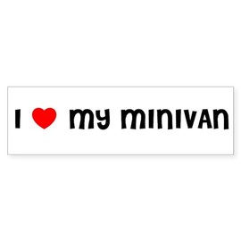 CafePress I Love My Minivan 10"x3" Rectangle Vinyl Bumper Sticker Car Decal