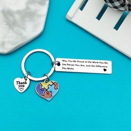 Ximalun Autism Awareness Gifts Keyring Autism Teacher Appreciation Gifts SPED Teacher's Gift Christmas Birthday Gifts Thank You Gifts for Autism Teacher Special Education Teachers