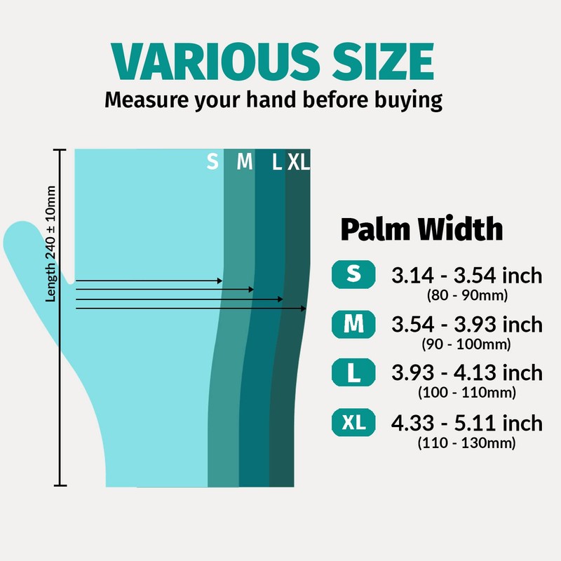 Klex Disposable Heavy Duty Vinyl Gloves Latex Free Powder Free,