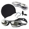 Lucaidian Waterproof Swimming Goggles Set With Goggles, Swimming Cap, Nose