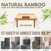 XGLJEP Bamboo Couch Arm Tray with Snap Protection, Anti Slip
