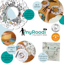 myRoodi 30-Piece Group Set - Creative Indoor Throwing Discs for Children - Underwater, Safari & Space Motifs - Ideal for Family Parties, Children's Birthdays & Nurseries