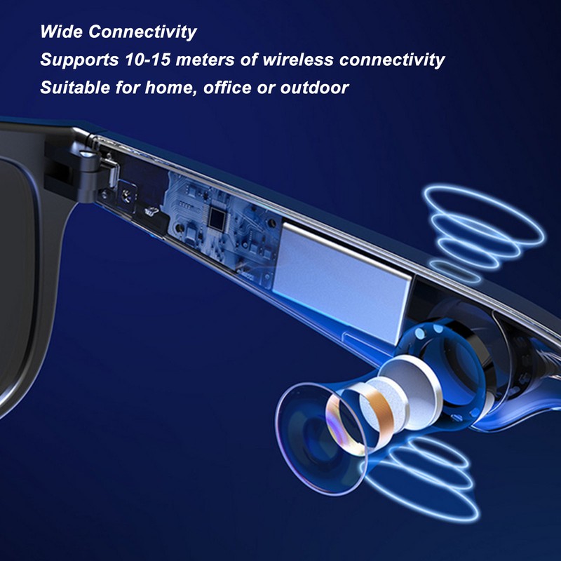 Bluetooth 5.0 Smart Audio Glasses UV400 Protection Handfree Calling 7H
