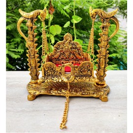 WC_Jhula for Krishna Balgopal jhula for laddu Gopal - Metal Swing for Hindu God Lord Krishna for Janmashtami - Palna for Home Temple mandir - Home décor Item
