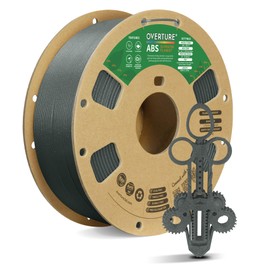 OVERTURE ABS Filament 1.75mm, High Strength & Heat-Resistant 3D Printer Filament, Low Warping, Excellent Durability, ABS 1kg (2.2lbs) Cardboard Spool, High Precision +/- 0.02mm (Diamond Gray)