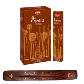 HEM Mantra Premium Incense Sticks, Full Pack of 12, Each 15 gms with DHS incense stick holder for Yoga, Meditation, Healing, Spirituality, Aromatherapy, Incense Spa and Relaxation…