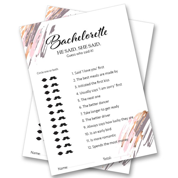 Hen Night Party Games Bachelorette, He Said She Said, A6