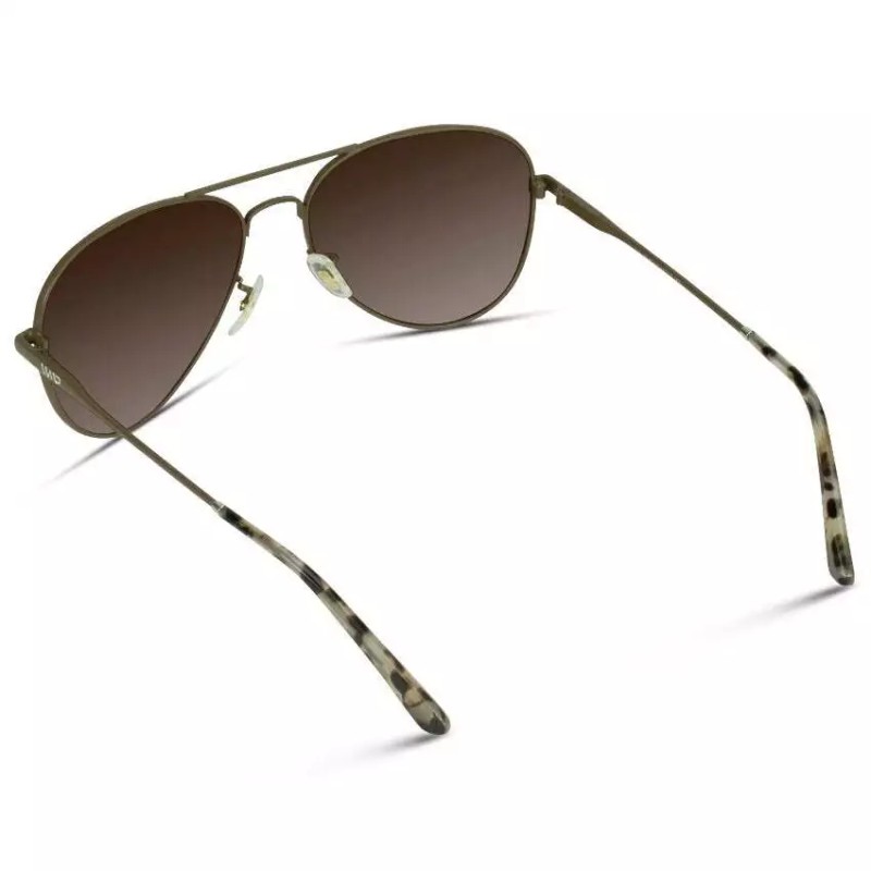 WMP Eyewear Maxwell | Polarized Sunglasses - Gold Frame/Black Lens
