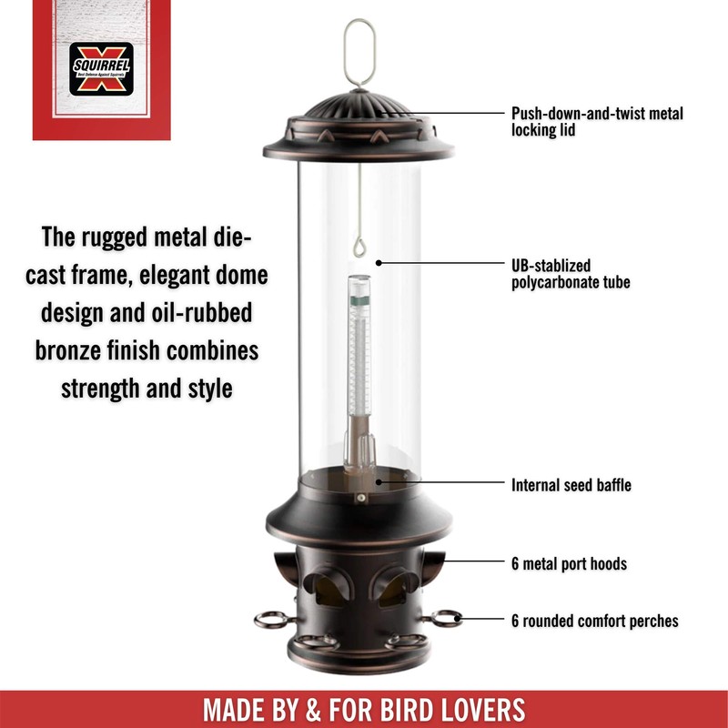 More Birds 100534168 X-5 Squirrel-X5 Feeder, 3-Lb Capacity, Brown
