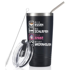 Onebttl Anime Gifts for Men, Women, Boys - 20oz Double Wall Vacuum Insulated Stainless Steel Tumbler - Kawaii Birthday Gifts for Anime Lovers - Japanese