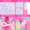 UFNDC 3PCS Unicorn Backpack for Girls, 16”Kids Sequin Bookbag with