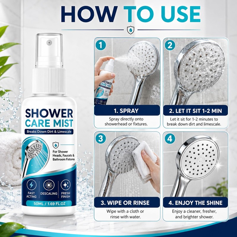 2PCS Fast-Acting Shower Limescale Remover Spray,Shower Care Mist