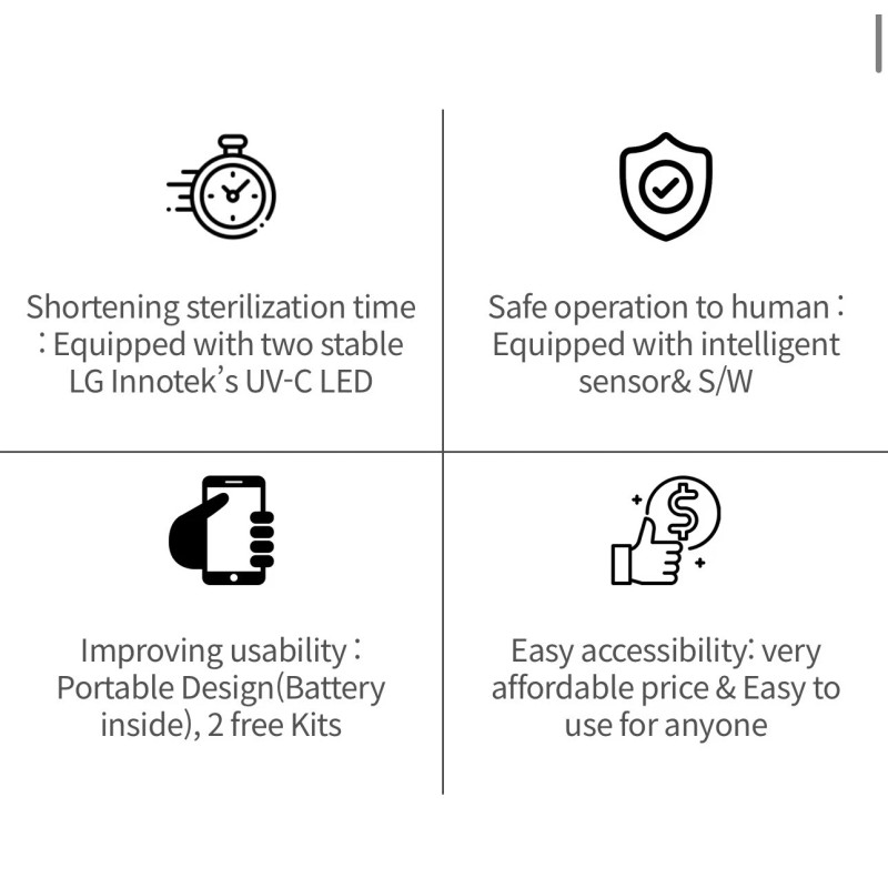 Emtake inc Portable Phone Sterilizer UVC LED Disinfection Virus Germ