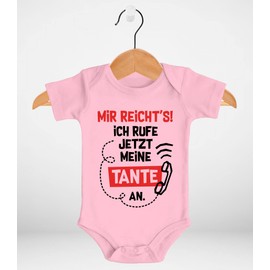 MoonWorks® Baby Bodysuit with Saying "Tante lustig Mir reichts ich Rufe jetzt Meine Tante an Organic Cotton Boys and Girls, pink