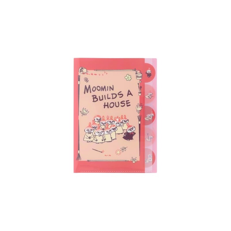 Sunstar Stationery Moomin Clear File, 5 Pockets, A4, 2024 Autumn