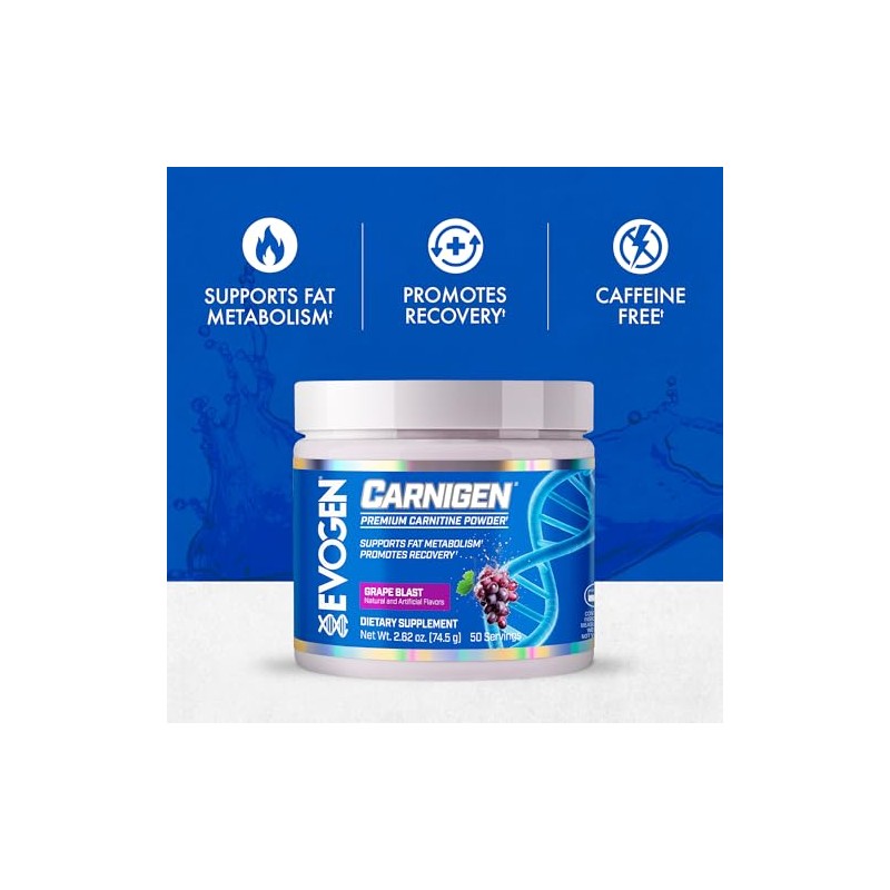 Evogen Carnigen, Tartrato De Carnitina, En Polvo, Acetyl-L-Carnitina, Fumarato De