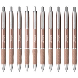 Sharpie S-Gel Pens | Medium Point 0.7mm | Black Ink | Pack of 10 | Metal Barrel Gel Pens | Rose Gold