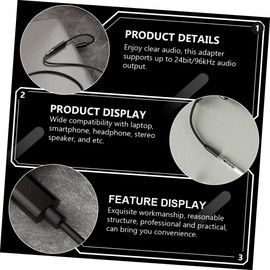 COHEALI 2Pcs to Audio Adapter Earphone Converter for Phone and Tablet Durable Flexible Cable Supports Audio Output Compact Design for Easy Portability