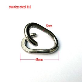 JY-MARINE Repair Lap Link Stainless Steel 304 Chain Repair Links 5mm 3/16" Chain Link,2 Pack