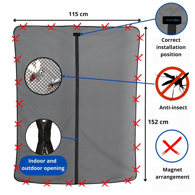 FUTURA8 Mosquito Net Van Camper Compatible T5, T6 - Magnetic