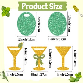 BeYumi Martini Olive Table Confetti - 300Pcs Gold Martini and Green Olive Table Confetti Decorations Tini Bit Older Paper Decor for Birthday Bridal Shower Wedding Bachelorette Party Supplies