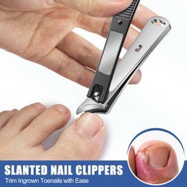 Toenail Clippers for Seniors Thick Toenails, Large Wide Opening Toe Nail Clippers for Men Thick Nails, Heavy Duty Sharp Slanted Nail Clippers Fingernail Clipper Gifts for Men Women