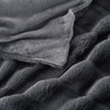 Battilo Dark Grey Faux Fur Throw Blanket, Rabbit Fur Blanket