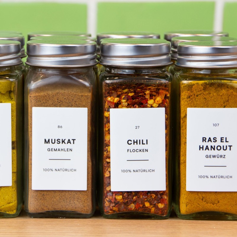 Mokali® Spice Labels (Pack of 304) White