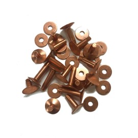 Copper Rivets & Burrs, 5/8" Size, No. 9, ¼ Pound ≈ 34 Sets, Rust-Proof, Ideal for Belts, Halters, Collars, Leather-Crafting, Tack Repairs,