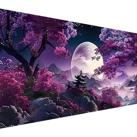 BOHADIY 5D Large Diamond Art Painting,Moon Diamond Painting Kits for Adults,DIY Full Drill Mountain Crystal Rhinestone Arts and Crafts,Tree Gem Art Painting with Diamond Home Wall Decor27.5 X 15.7inch