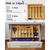 Kitsure X-Large Thickened Silverware Organizer - Expandable Bamboo Kitchen Drawer