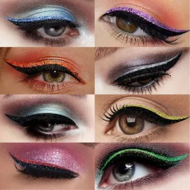 40 Pares Delineador Ojos De Colores Brillo Eyeliner Stickers                                                                                          