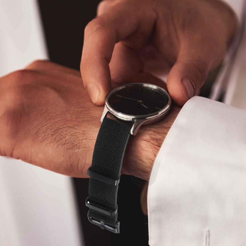 HARFINGTON Elastic Nylon Watch Band 22mm One-Piece French Watch Strap