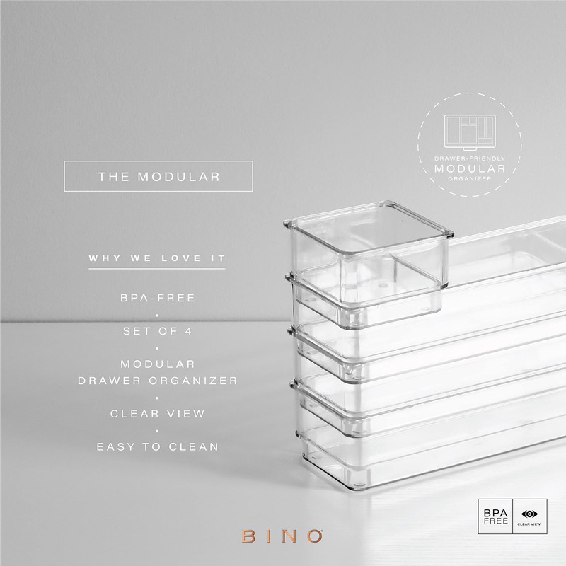 Bino 4-Piece Drawer Bin Set | THE MODULAR | Bathroom