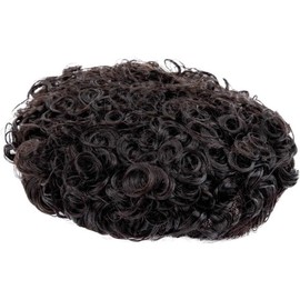 Peluca Rizada De 20 Mm, Parte Superior Fina De Monofilamento Y Tupé De PU, Cabello Indio Castaño Oscuro, Sistemas De Reemplazo De Cabello De 7"(7"x10")
