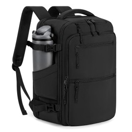 mibasies 30L Travel Backpack for Women & Men: Carry On Luggage Flight Approved, TSA Laptop Backpack with Water Bottle Pocket, Personal Item Bag Fits 15.6" Laptop for Weekender Business - Black
