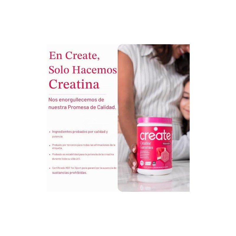 Create- Gomitas de Creatina Monohidrato para Hombres y Mujeres Aumentar