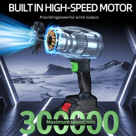 Electric Cordless Leaf Blower -150000RPM Handheld Leaf Blower 2 X 1.5Ah Batteries and Charger Included - Lightweight Leaf Blowers for Patio Cleaning, Lawn Care, Blowing Leaves and Dust, Black