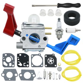 JUUDDENPARTS 952711486 Carburettor Air Filter Fuel Filter Line Tune Up Kit, Replacement for Poulan FL1500 FL1500LE Leaf Blower C1U-W12A Carburettor 530071629 Gas Leaf Blower