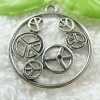 Fashion Jewelry big round PEACE SIGN SYMBOLS Pendant 30" Sterling