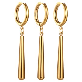 Roronoa Zoro Earrings, Men’s Earrings, One-piece, Hoop Earrings, Ring Earrings, Pirate, Anime, Cosplay, Stainless Steel, Hypoallergenic, 3-piece Set, Popular, Accessories, Gold, Stainless Steel